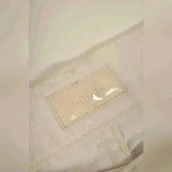 MOTHER  White Pink Side Stripe Midrise Dazzler Crop Denim 29W USA - Picture 4 of 9